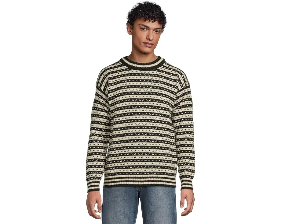 Унисекс свитер Skipsleia с полосатым узором и классическим воротником