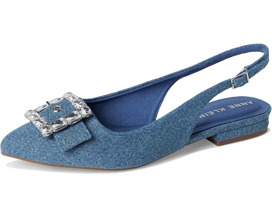Балетки Anne Klein Kenni с открытой пяткой и кристаллом на носке