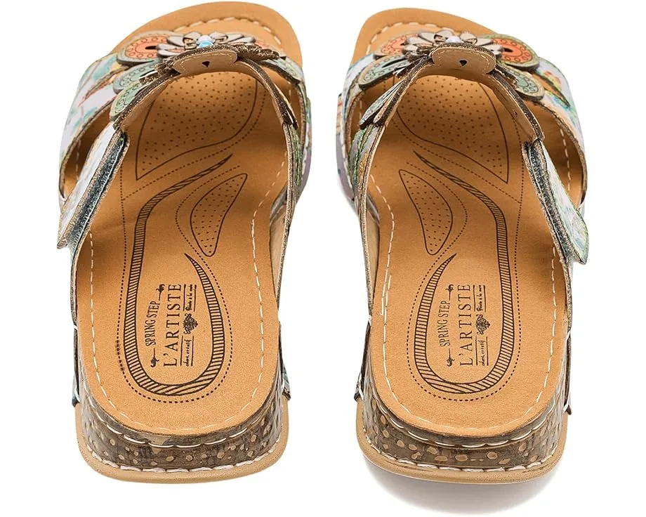 L'Artiste by Spring Step Сандалии Beaudie с ручной росписью и цветами из кожи