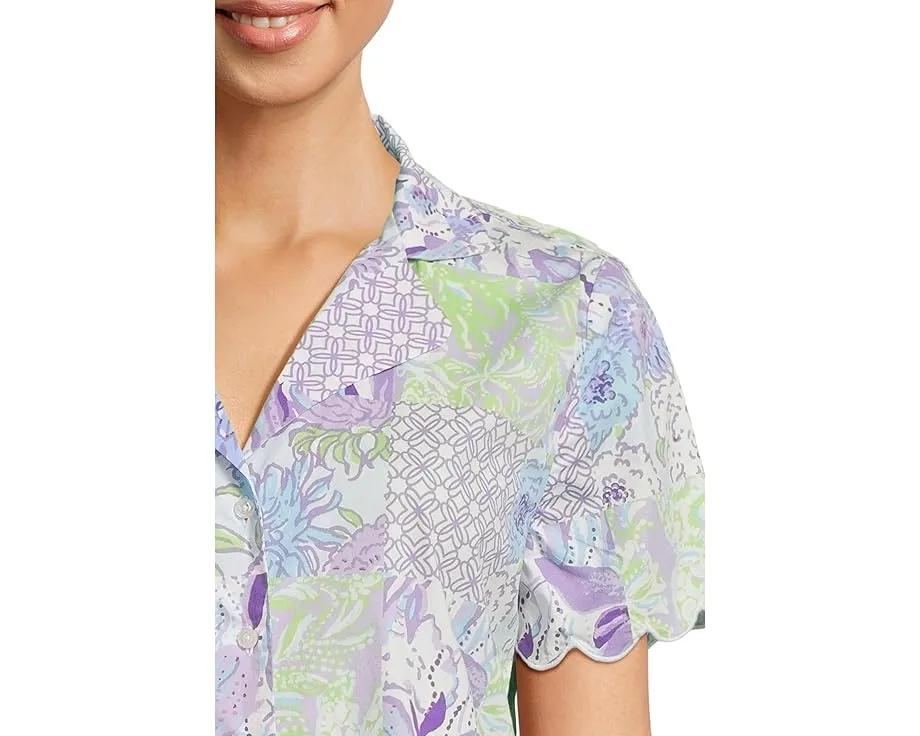 Пижамная блуза Lilly Pulitzer Marlita с воротником и манжетами