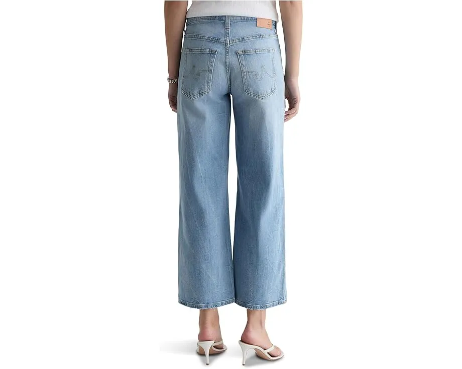 Джинсы Saige Mid-Rise Wide Leg Crop AG Jeans из Kings River с расклешенным низом