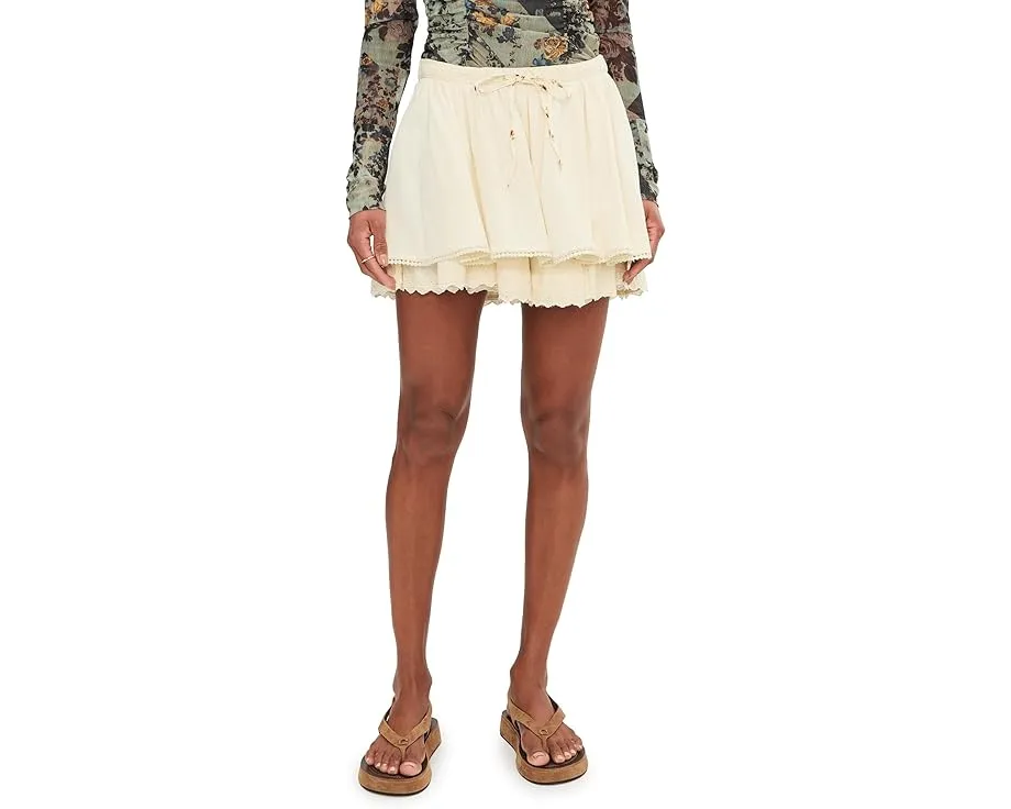 Мини-юбка Lady Tulip от Free People с кружевной отделкой и вышивкой
