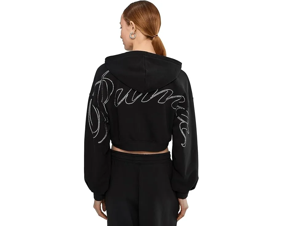 Кроп худи PUMA Essentials Graphics Bedazzled Cropped Hoodie с пайетками и объемными рукавами