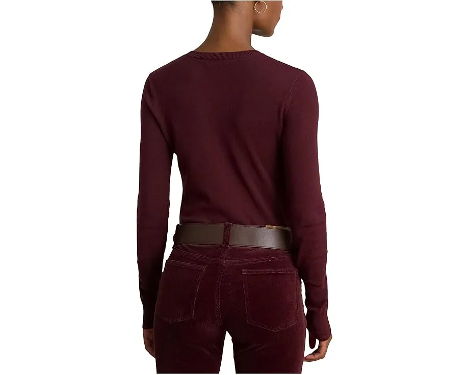 Свитер Lauren Ralph Lauren из хлопковой смеси с лодочкой и резинкой