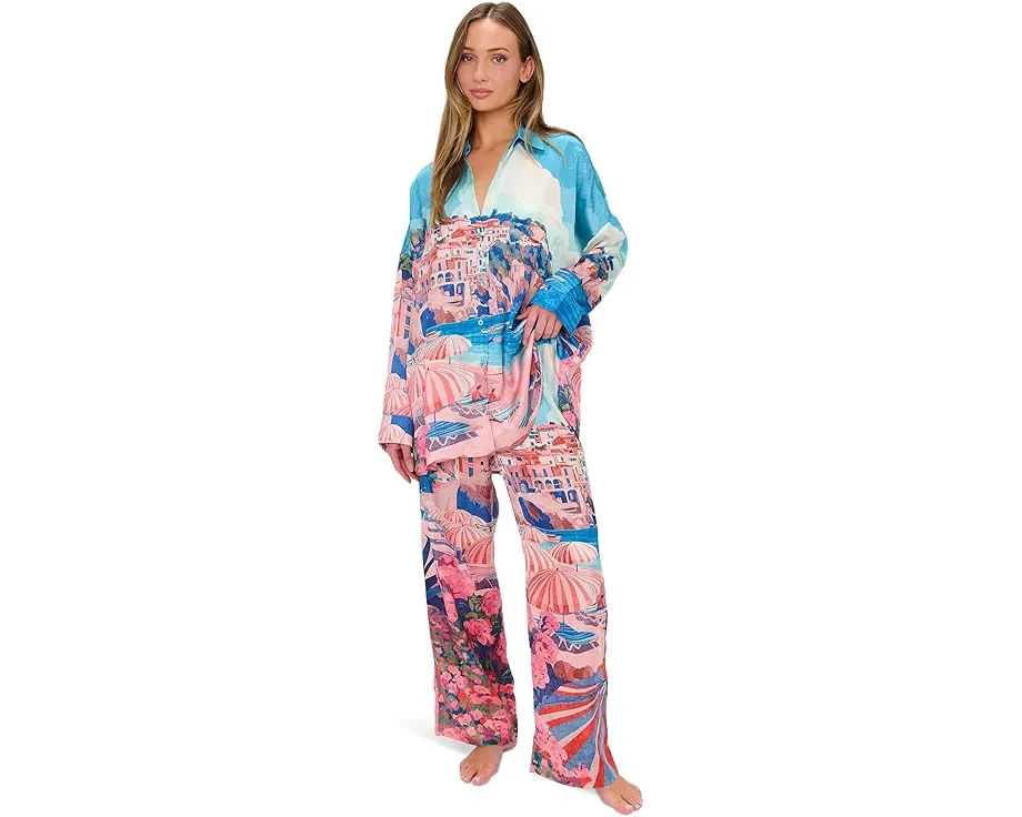 Пижамный комплект Show Me Your Mumu Overslept с принтом Oasis Beach Club