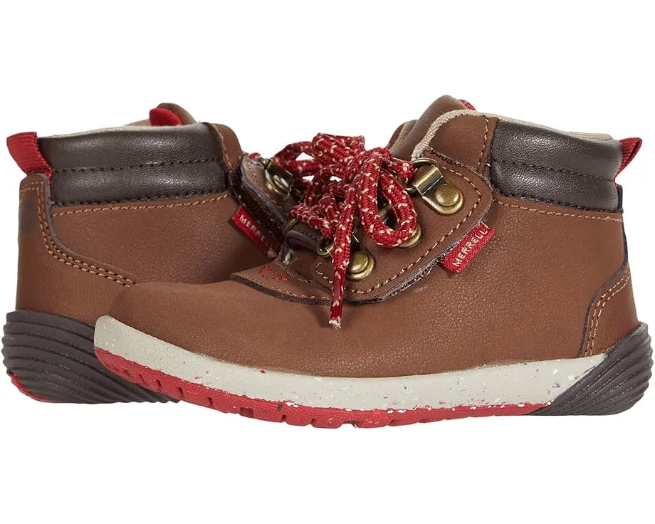 Детские ботинки Merrell Kids Bare Steps Boots 2.0 на шнуровке с кожаным верхом