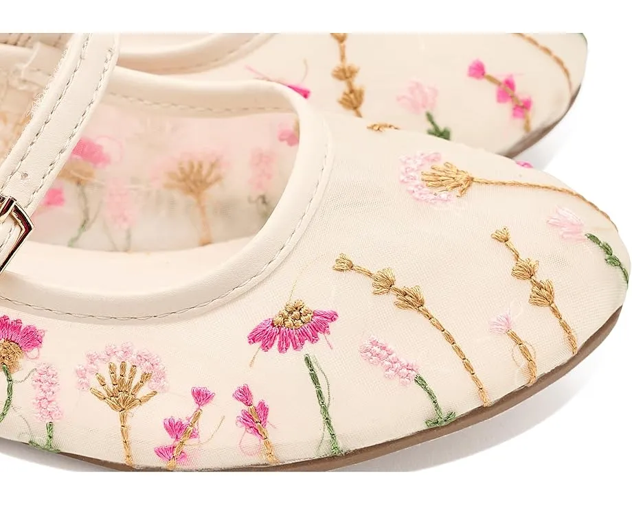 Детские балетки Mia Kids Kescia с вышитой сеткой и пряжкой