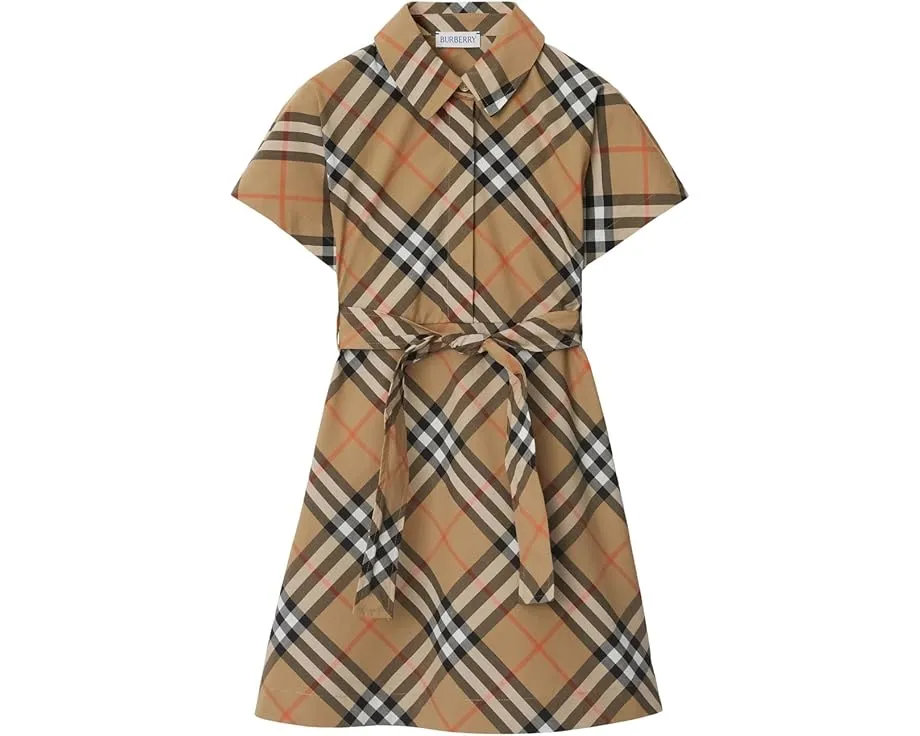 Детское платье Burberry Kids Giulietta Check из хлопка с поясом