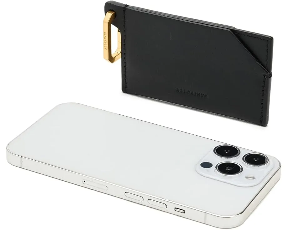 Кардхолдер AllSaints Hex с карабином из премиальной кожи