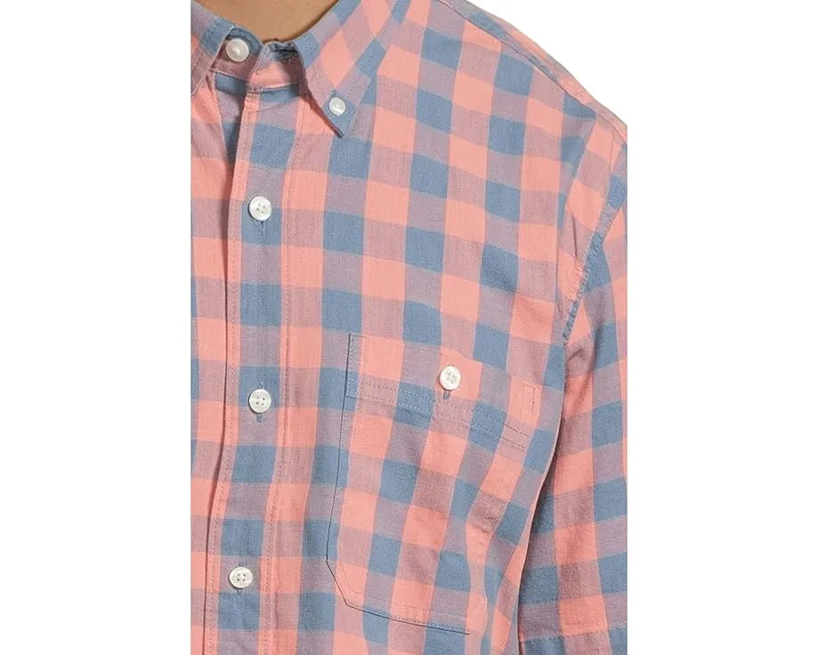 Рубашка L.L.Bean Comfort Stretch Chambray в клетку с коротким рукавом