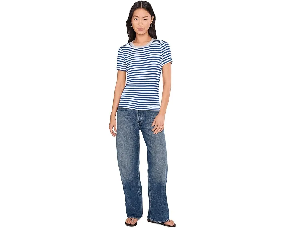 Футболка Michael Stars Jenny Ringer с контрастной отделкой и полосатым принтом