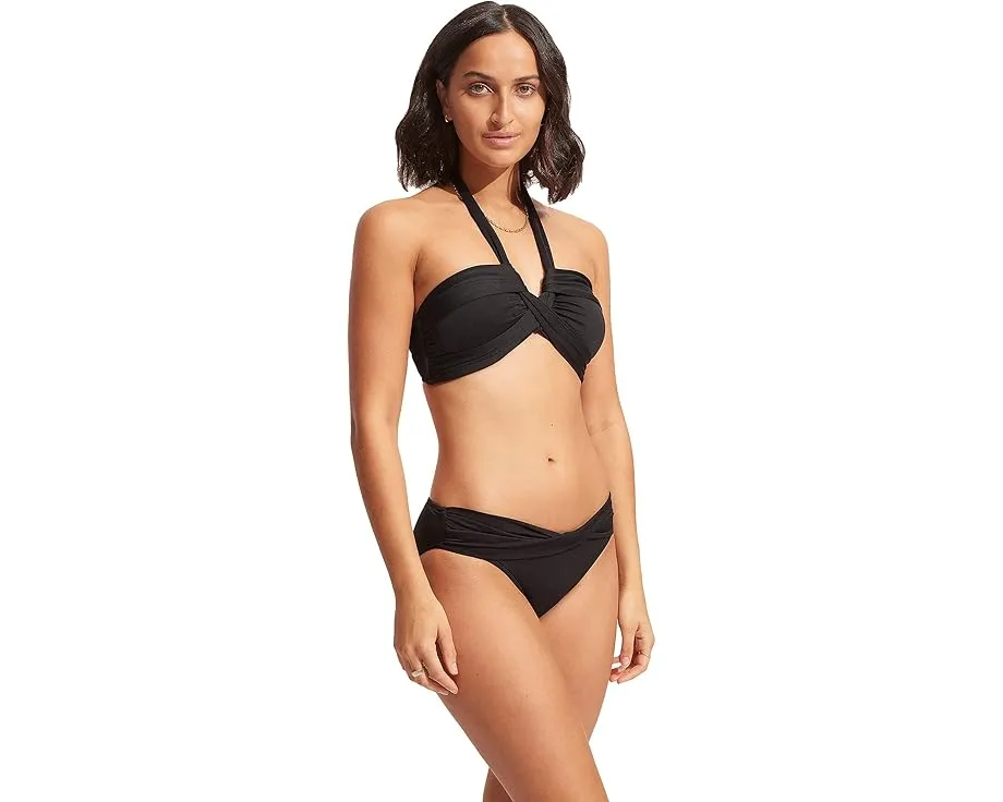 Купальник топ Seafolly Eco Collective на завязках с бандо и чашками