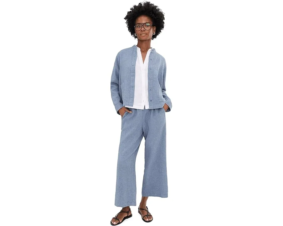 Eileen Fisher Petite жакет с воротником-стойкой из двойного переплетения органического хлопка