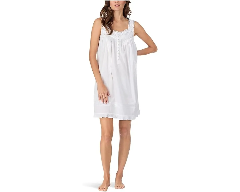 Короткая комбинация Eileen West без рукавов из хлопкового батиста