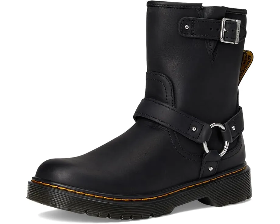 Ботинки Dr. Martens Genaya для детей на подошве Bex с боковой молнией и упряжью