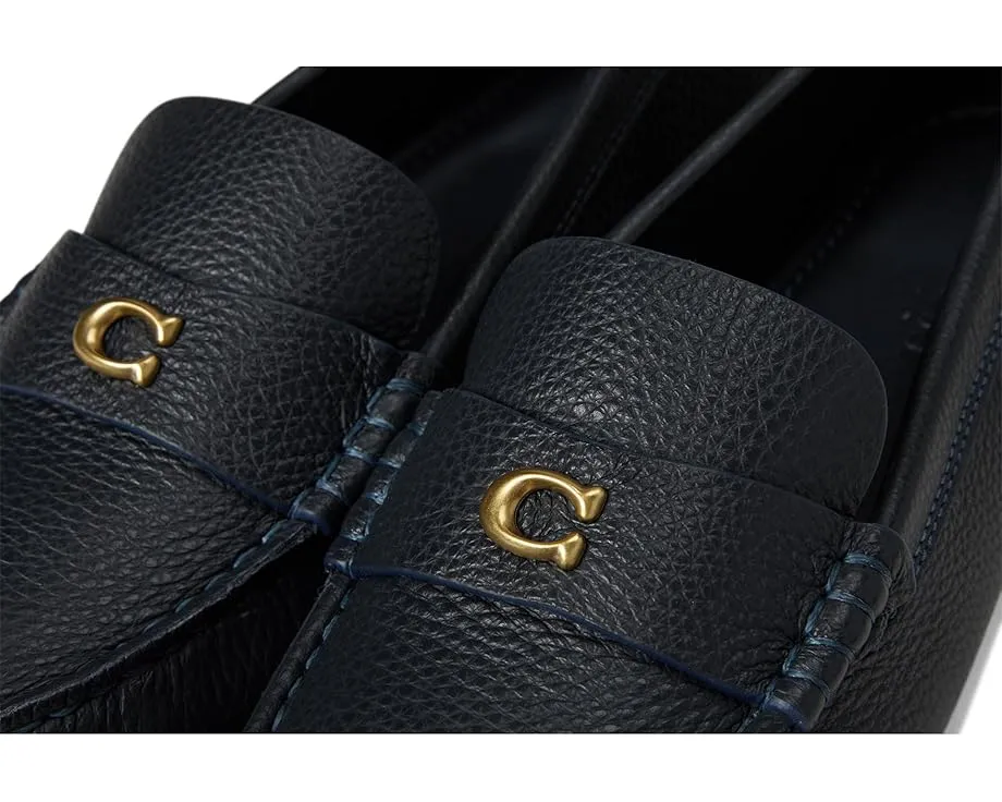 Мокасины COACH Sculpted C Leather Driver из кожи с логотипом на стельке
