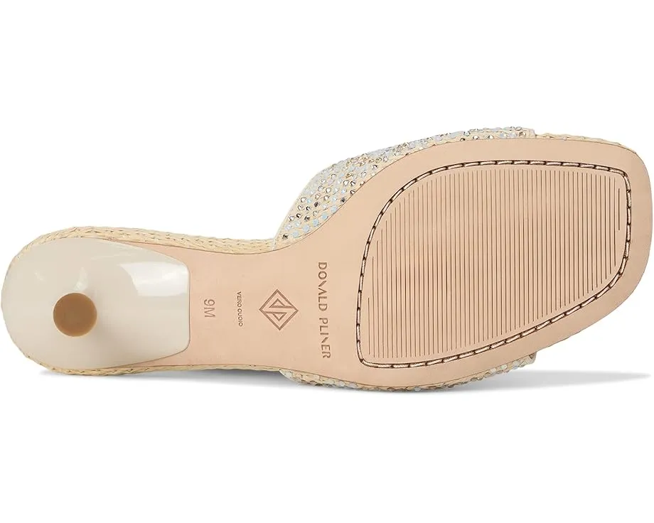 Сандалии Donald Pliner Rikki на среднем каблуке с плетеной рафией