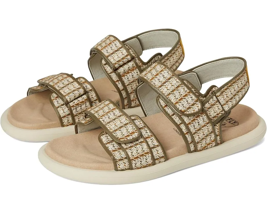 Сандалии FLY LONDON PAAV228FLY с узором "гусиная лапка" и танкеткой