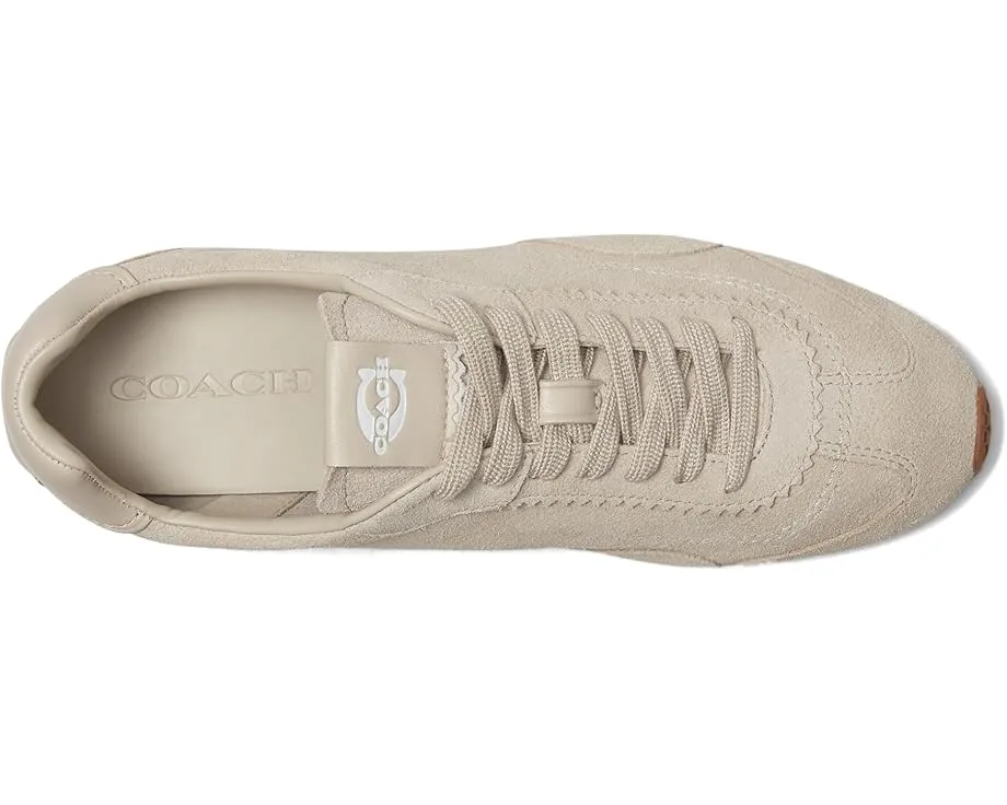 Кроссовки Flat с верхом из замши и фирменным язычком от COACH