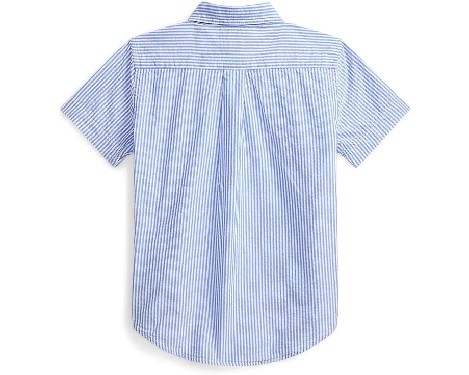 Polo Ralph Lauren Kids Полосатая рубашка из хлопкового пике для малышей и детей