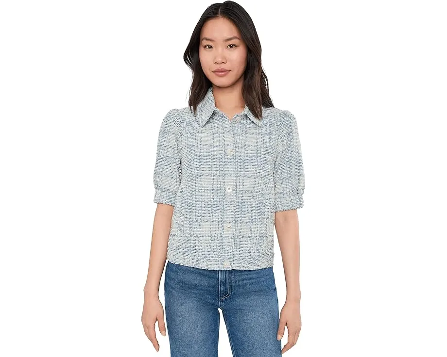 Короткий жакет Liverpool Los Angeles с рукавами-фонариками и клетчатым принтом