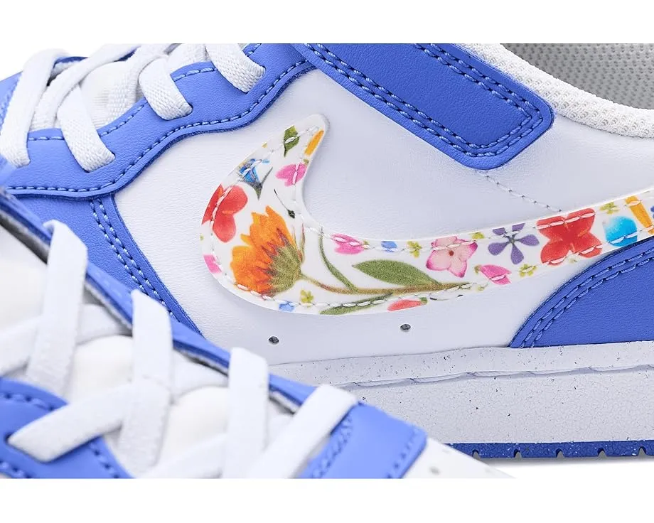 Кроссовки Nike Kids Court Borough Low FL с кожаным верхом и липучкой