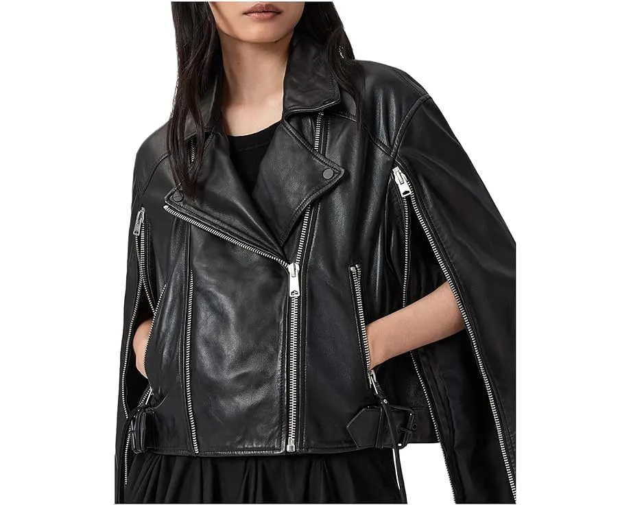 Кожаная куртка AllSaints Masone Biker с застежкой-молнией