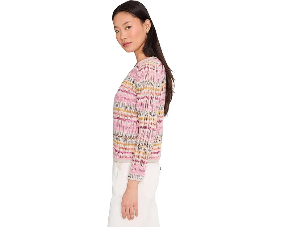 Свитер NIC+ZOE Petite Melange Mix из смесовой пряжи с рельефной резинкой