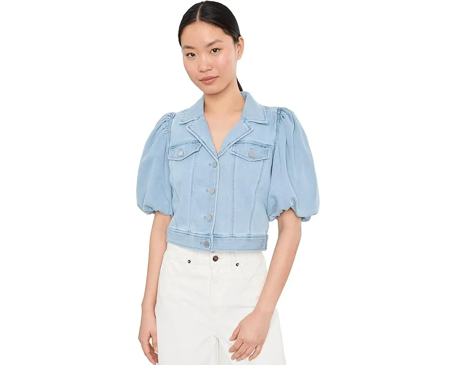 Короткий джинсовый жакет Puff Sleeve Cropped Denim Trucker от Liverpool Los Angeles