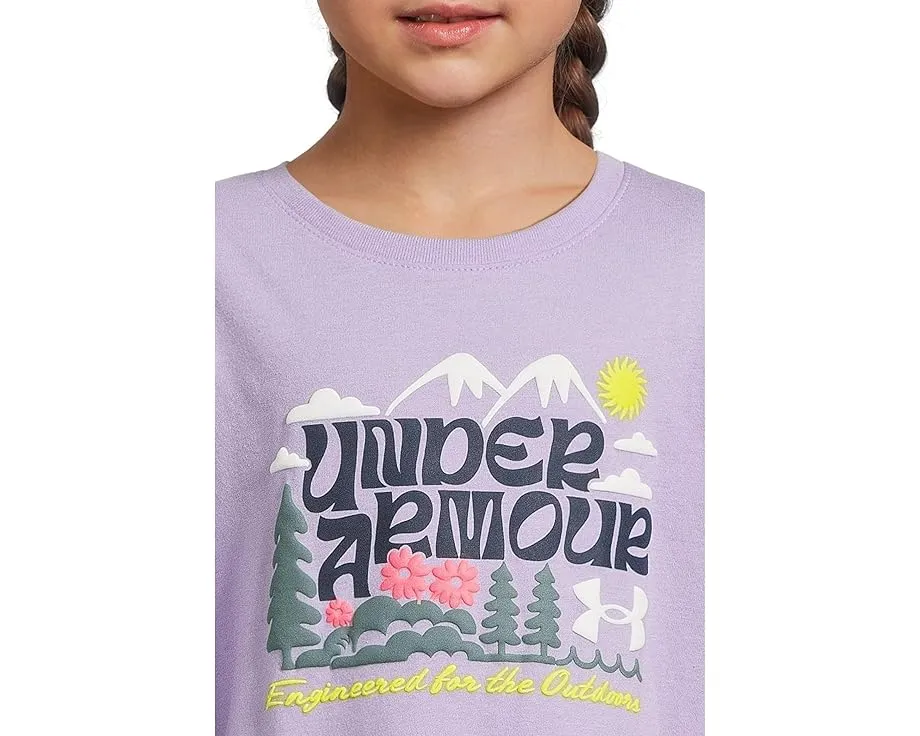 Футболка Under Armour Kids с цветочным горным принтом и длинными рукавами