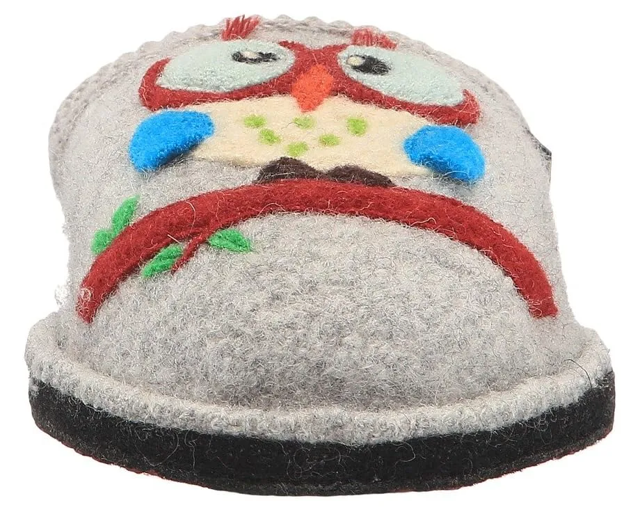 Сабо Haflinger Olivia из вареной шерсти с совой