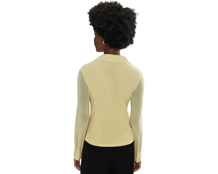 Приталенная рубашка Sanctuary Fitted Mesh с длинными рукавами