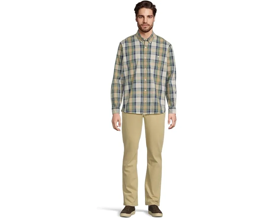 Рубашка Comfort Stretch Chambray от L.L.Bean с длинным рукавом и традиционным кроем навыпуск