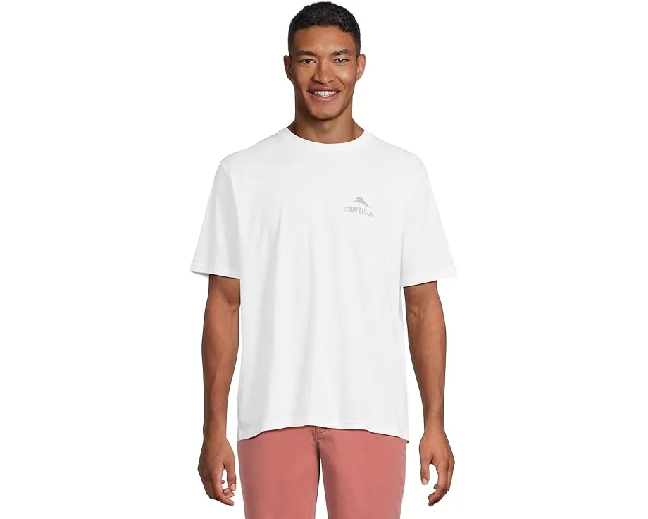 Хлопковая футболка Tommy Bahama Seven Day Pourcast с принтом и ребристым воротником