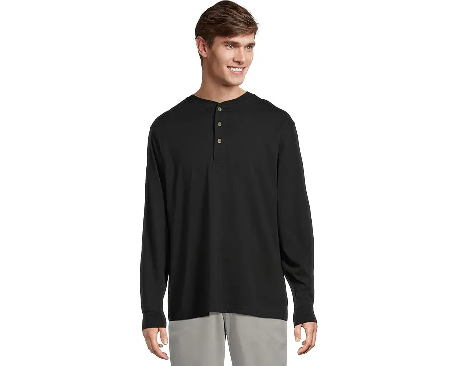 Хенли L.L.Bean Carefree Unshrinkable Tee с длинным рукавом из мягкого хлопка