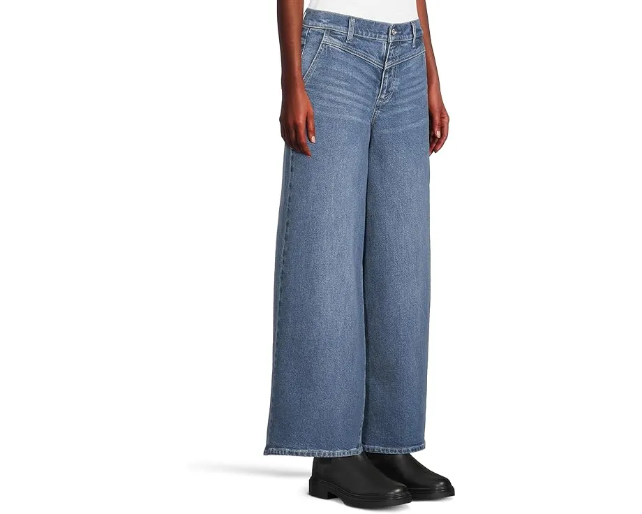 Джинсы-клеш Paige Cameron Wide Leg 31 с кокеткой и карманами как у брюк в цвете Katerina