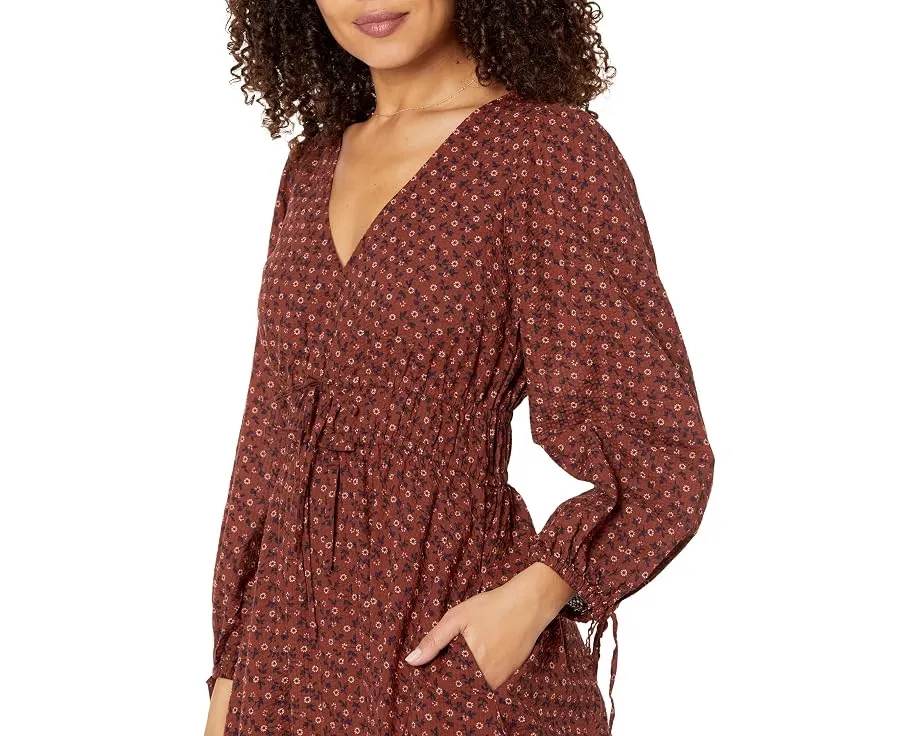 Madewell платье миди Arianne с принтом и длинным рукавом
