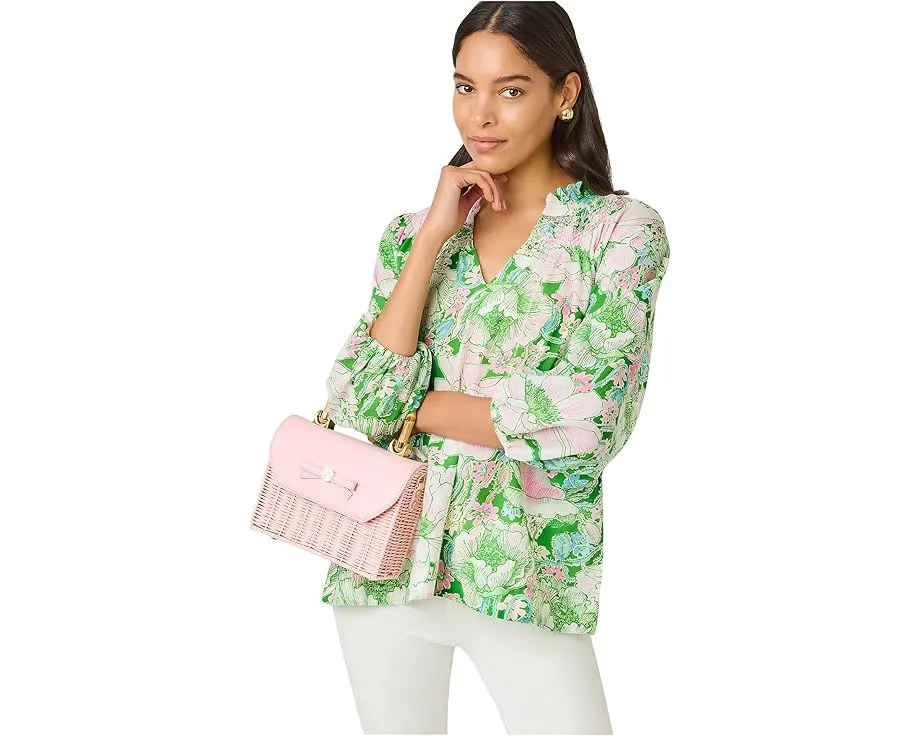 Блуза Lilly Pulitzer Lourdes 3/4 Sleeve Cotton с цветочным принтом