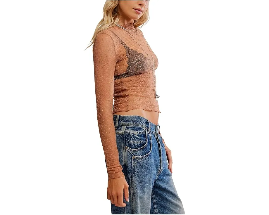 Топ Free People Minding My Business из сетки с рюшами