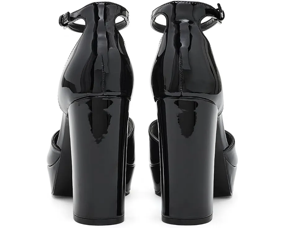 Лодочки Nine West Keela с блочным каблуком глянцевые лакированные черные
