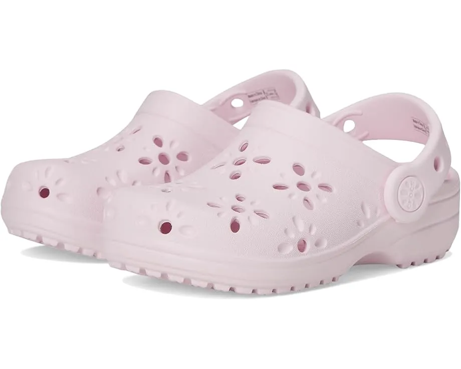 Детские кроксы Crocs Classic с цветочным ажурным дизайном для малышей