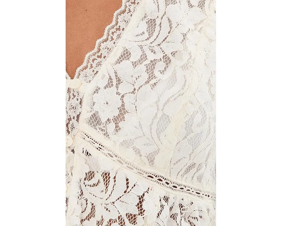 Free People Кружевной топ Whispering Love с пышным силуэтом и рукавами колокол