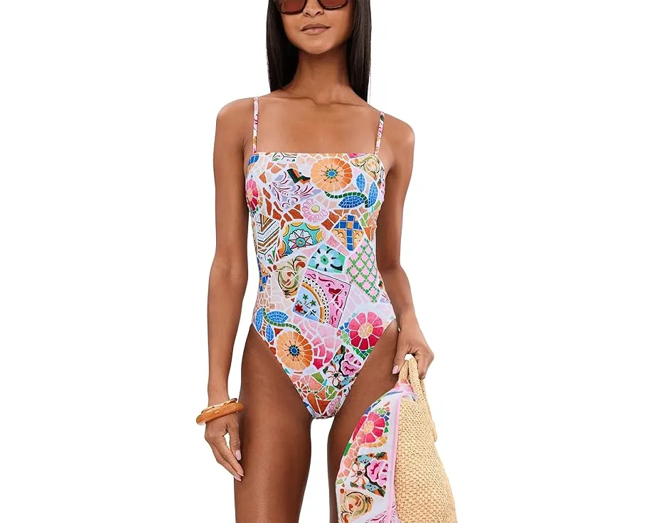 Купальник цельный Seafolly BeachBohème с квадратным вырезом и внутренним бюстгальтером