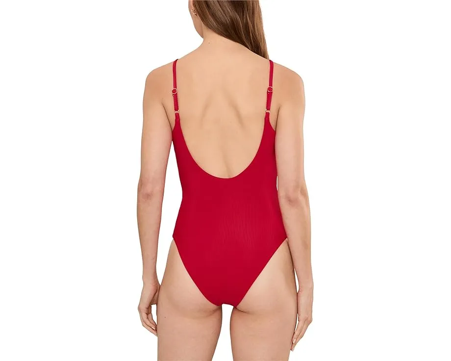 Beach Riot Цельный купальник Reese 1 PC с глубоким V-вырезом и регулируемыми бретелями