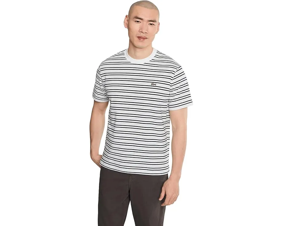 Футболка Lacoste из хлопка в полоску с вышитым логотипом