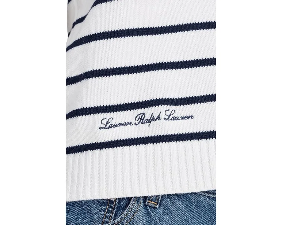 Безрукавный хлопковый свитер Lauren Ralph Lauren в полоску