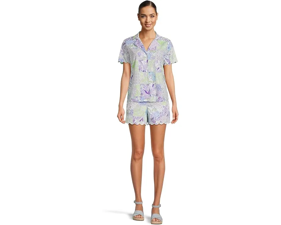Пижамная блуза Lilly Pulitzer Marlita с воротником и манжетами