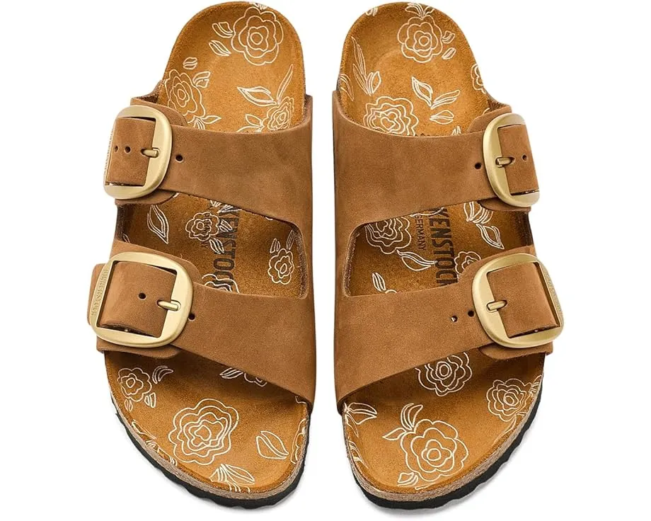 Сандалии Birkenstock Arizona Big Buckle из нубука с цветным принтом на стельке