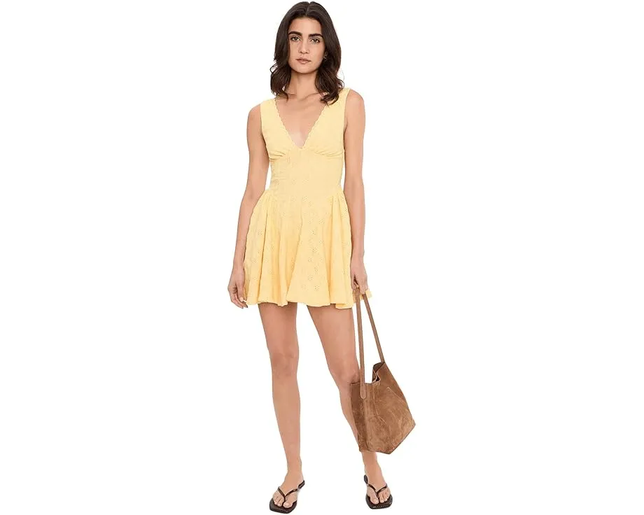 Платье мини Cant Help It Free People с ажурным кружевом и корсетным лифом