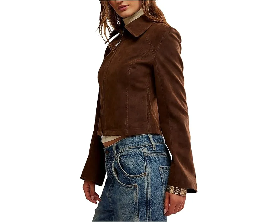 Куртка Free People River Vegan укороченная с двухсторонней молнией